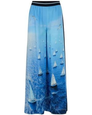 Marc Cain Willmar Wide-Leg Pants - Blue