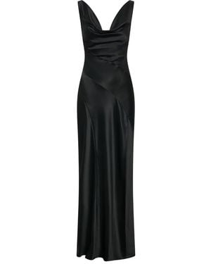 Nicholas Alfina Cowl-Neck Slit Dress - Black