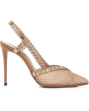 Casadei Julia Heaven Crystal-Embellished Slingback Pumps - Pink