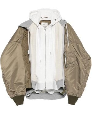 Maison Mihara Yasuhiro Bomberjack Met Vlakken - Naturel