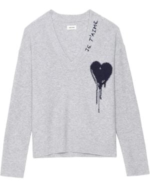 Zadig & Voltaire Maglione Mikyz Con Scollo A V - Bianco