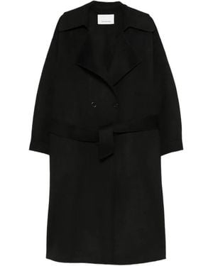 Frankie Shop Doppelreihiger Mantel Mit Gürtel - Schwarz