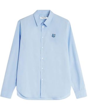Maison Kitsuné Chemise À Écusson Tête De Renard - Blue