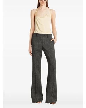 Courreges Asymmetric Lace-Embellished Top - Natural