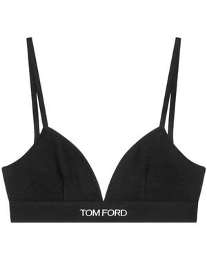 Tom Ford Logo-Underband Triangle Bra - Black