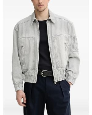 IRO Zip-Fastening Denim Jacket - Grey