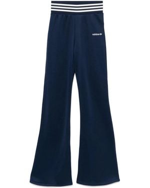 adidas フレア トラックパンツ - ブルー