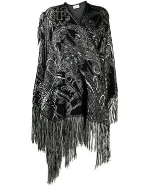 Philipp Plein Cape Aus Paisley-Jacquard - Schwarz