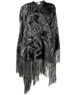Philipp Plein Cape Aus Paisley-Jacquard - Schwarz