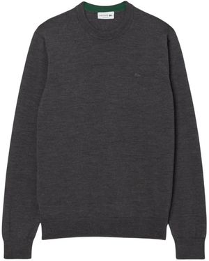 Lacoste Crew-Neck Merino-Wool Jumper - Grey