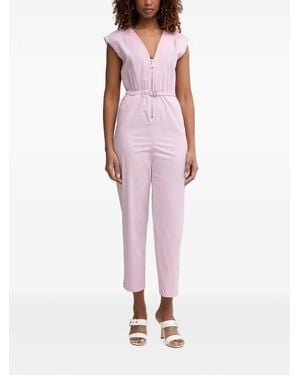 Patrizia Pepe Belted Sleeveless Jumpsuit - Pink