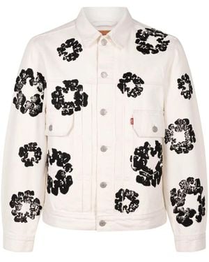 DENIM TEARS X Levi's Wreath-Print Denim Jacket - Natural
