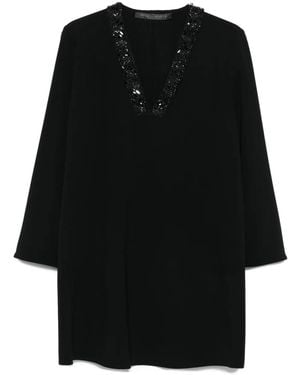 Marina Rinaldi Minikleid mit V-Ausschnitt - Schwarz