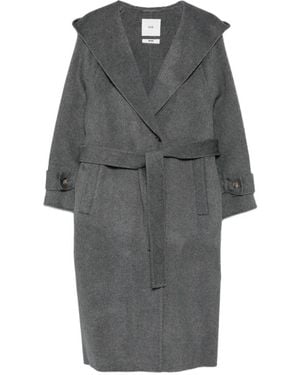 SOLOTRE Hooded Belted Coat - Grey
