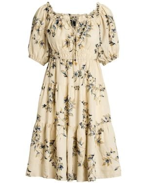 Polo Ralph Lauren Robe Mi-Longue À Fleurs - Natural
