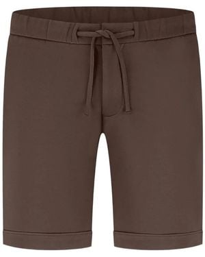 STEFAN BRANDT Jon Drawstring-Fastening Jersey Shorts - Brown