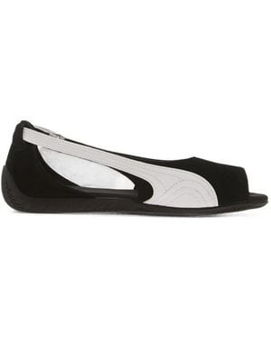 PUMA Speedcat Embroidered-Logo Flat Sandals - Black