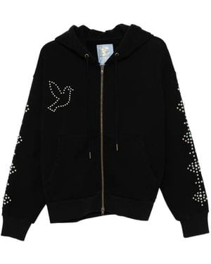 Kidsuper Dove & Eye Stud-Embellished Hoodie - Black