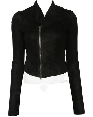 Isabel Benenato Off-Centre Zip Jacket - Black
