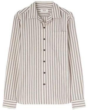 RETORI Striped Patch-Pocket Shirt - White