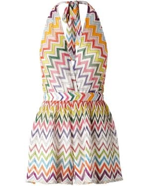 Missoni Zigzag-Pattern Playsuit - White