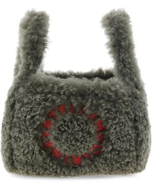 Stella McCartney Sac Porté Épaule À Logo Brodé Effet Peau Lainée - Multicolor