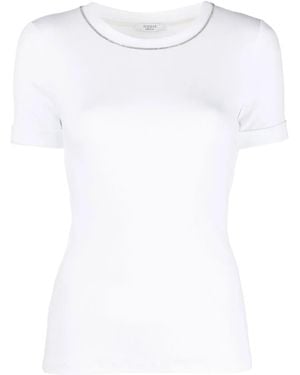 Peserico Stretch-Jersey Micro-Rib T-Shirt - White