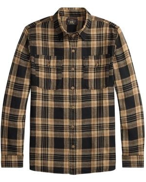 RRL Plaid-Check Shirt - Brown