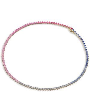 Anabela Chan Collar Petite Eternity Heart En Oro Vermeil De 18 Ct - Blanco