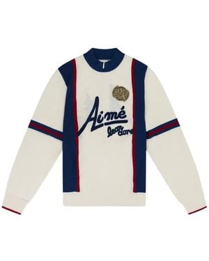 Aimé Leon Dore Knit Long-Sleeve Zip-Up Jumper - Blue