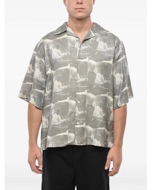 1989 STUDIO Patterned Short-Sleeve Shirt - Gray