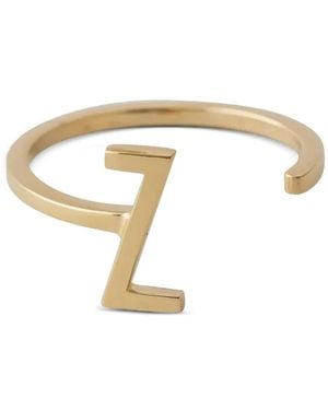 Design Letters Bague À Détail De Lettre - Métallisé