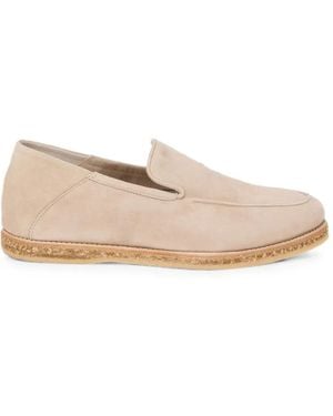 Fedeli Slip-On Leather Moccasins - Natural