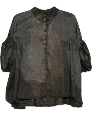 Rundholz Bleached-Effect Puff-Sleeve Shirt - Gray