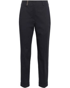 Peserico Cropped Trousers - Blue