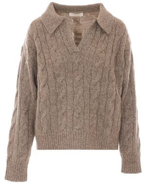 ELEH Sweatshirt Mit Pailletten - Natur