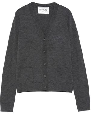 Iceberg V-Neck Cardigan - Gray