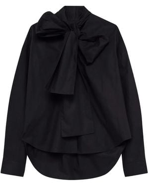 MSGM Blusa Con Lazo En El Cuello - Azul
