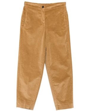 19.61 MILANO Pantalones Rectos Con Efecto De Terciopelo - Blanco