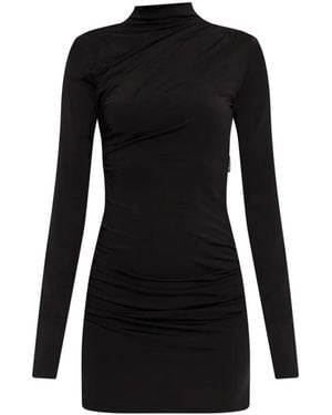 Off-White c/o Virgil Abloh Ruched Long-Sleeve Mini Dress - Black