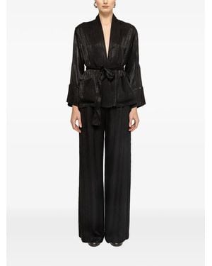 Nissa Wide-Leg Viscose Trousers - Black
