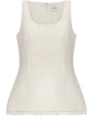 Posse Effi Lace-Trim Top - Natural