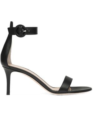 Gianvito Rossi Portofino Buckle-Fastening Leather Sandals - Black