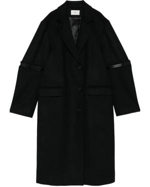 Coperni Logo Belted-Detail Coat - Black