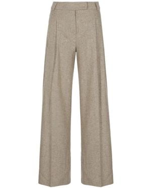 D.exterior Pleated Wide-Leg Pants - Natural