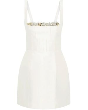 Rachel Gilbert Ludovica Floral Embellished Mini Dress - White