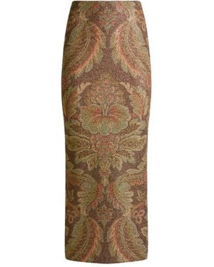 Etro Paisley-Pattern Midi Skirt - Natural
