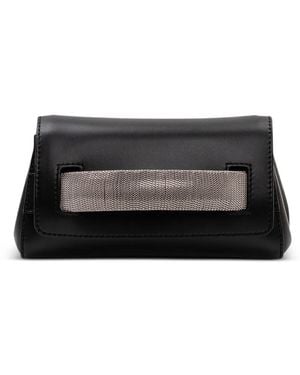 Orciani Chain Detail Gossip Clutch Bag - Black