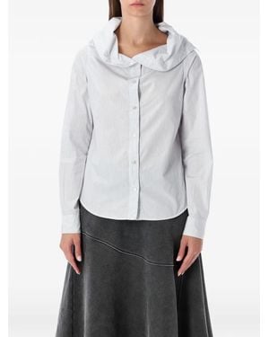 Our Legacy Chemise Rayée À Col Italien - Gray