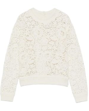 ERMANNO FIRENZE Floral-Lace Jumper - White